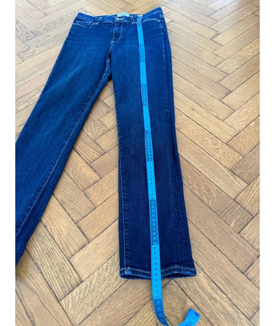 PAIGE Синие хлопко-полиэстеровые прямые джинсы, фото 5