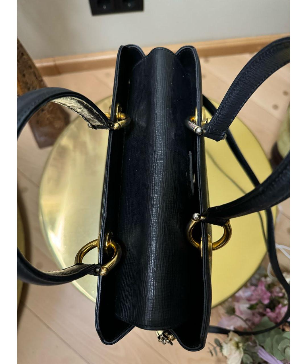 GIANFRANCO FERRE Черная сумка с короткими ручками из искусственной кожи, фото 4