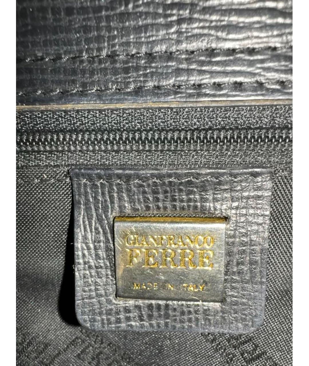GIANFRANCO FERRE Черная сумка с короткими ручками из искусственной кожи, фото 6