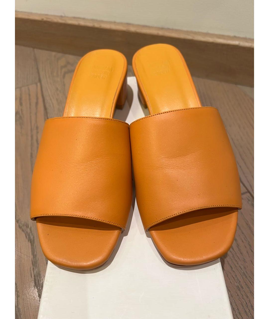 MARYAM NASSIR ZADEH Оранжевое кожаные босоножки, фото 2