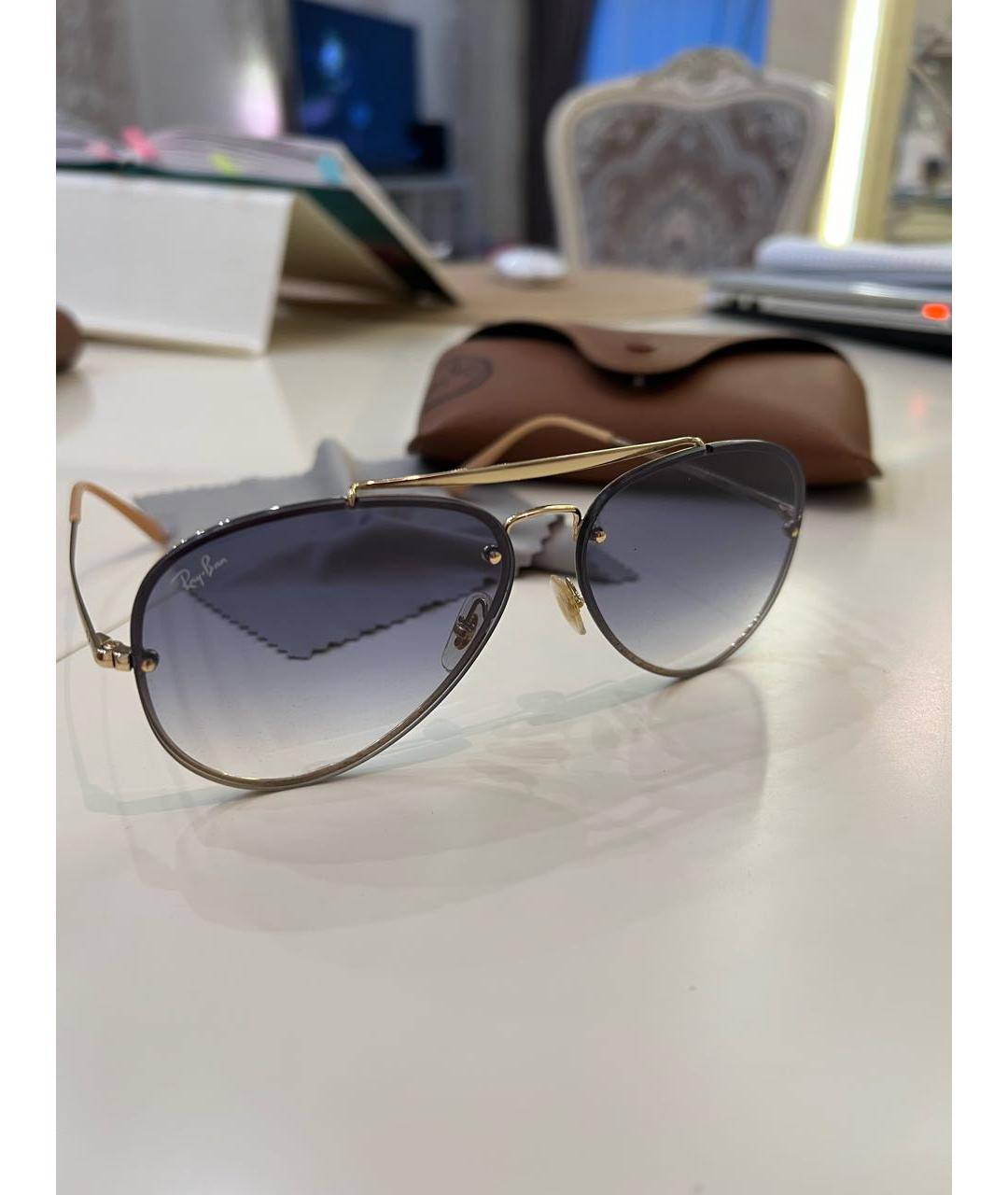 RAY BAN Голубые металлические солнцезащитные очки, фото 2