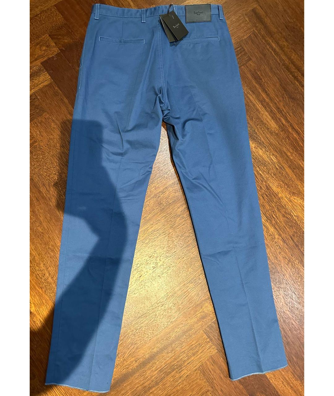 BERLUTI Синие хлопковые брюки чинос, фото 2