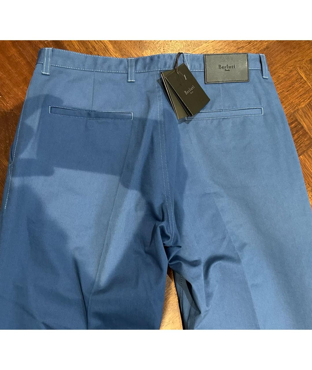 BERLUTI Синие хлопковые брюки чинос, фото 7