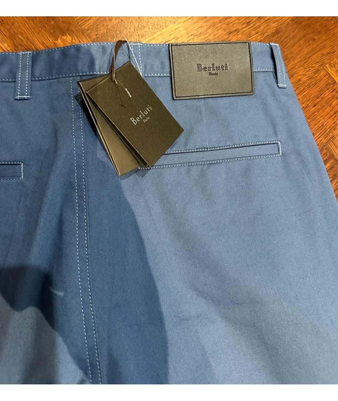 BERLUTI Синие хлопковые брюки чинос, фото 4