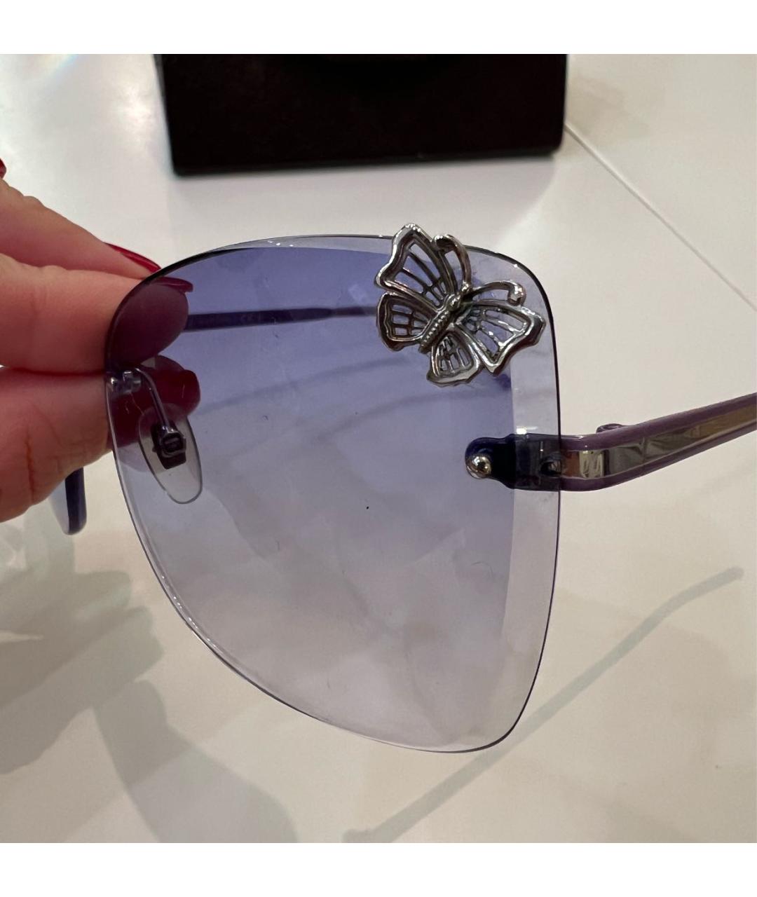 GUCCI Фиолетовые металлические солнцезащитные очки, фото 5