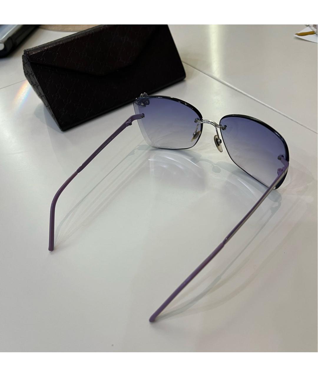 GUCCI Фиолетовые металлические солнцезащитные очки, фото 3
