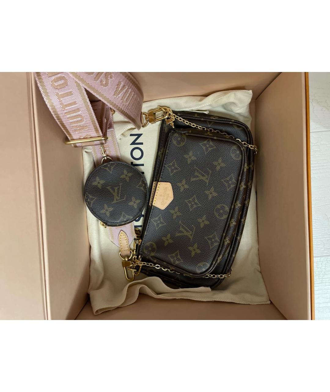 LOUIS VUITTON PRE-OWNED Коричневая кожаная сумка через плечо, фото 2