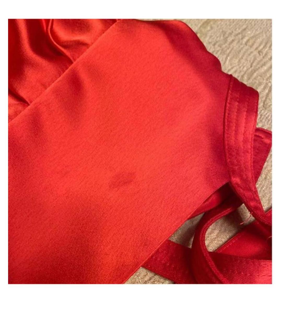SELF-PORTRAIT Красное атласное коктейльное платье, фото 6