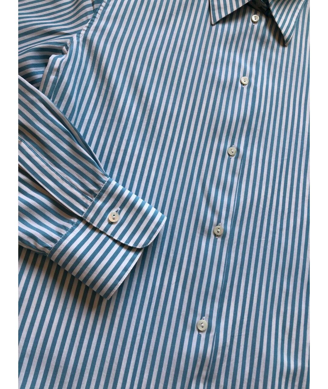 LORO PIANA Голубая хлопковая рубашка, фото 4