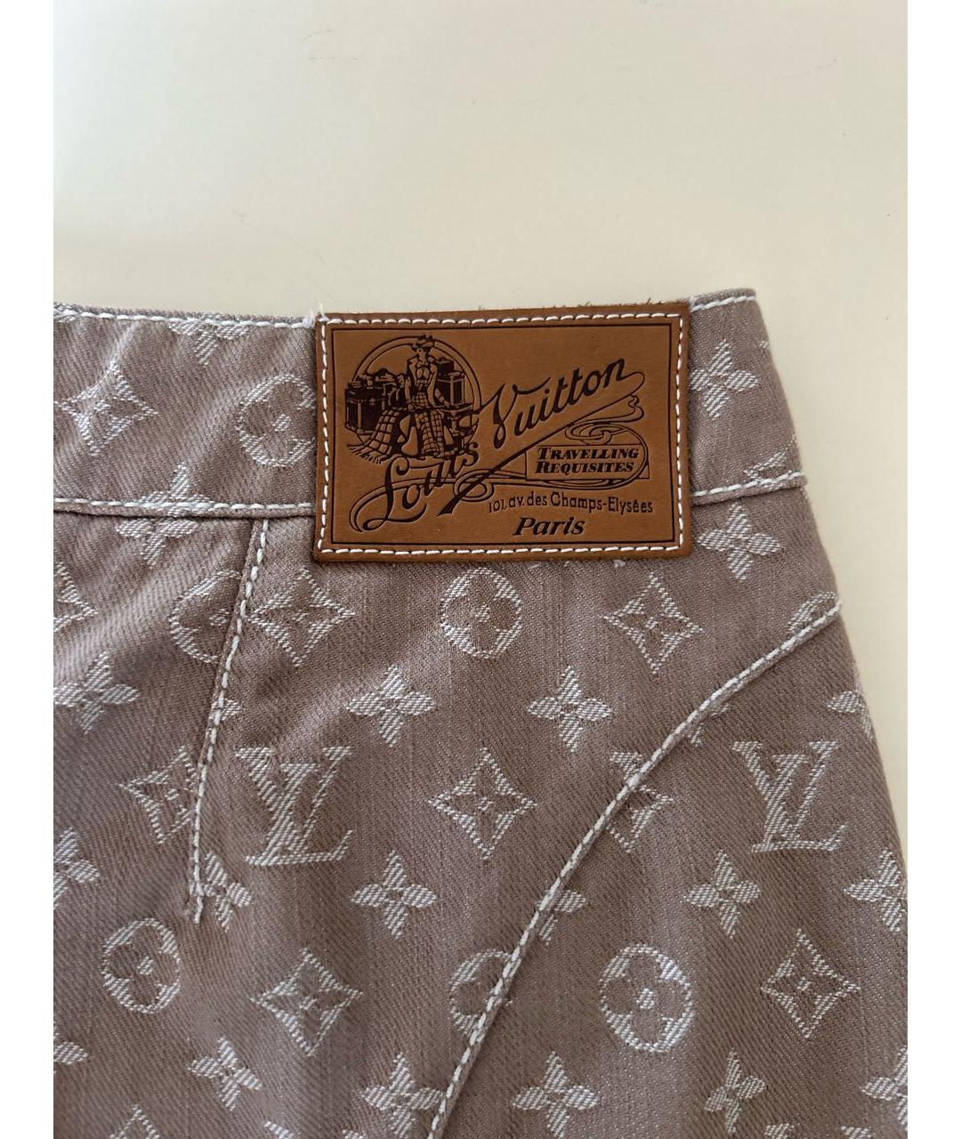 LOUIS VUITTON PRE-OWNED Бежевая деним юбка миди, фото 3