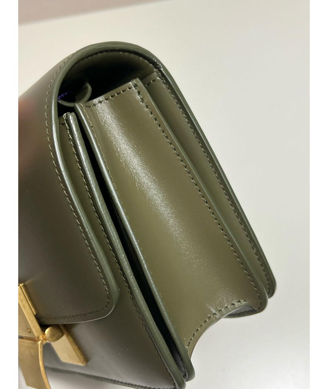 CELINE PRE-OWNED Зеленая кожаная сумка через плечо, фото 2