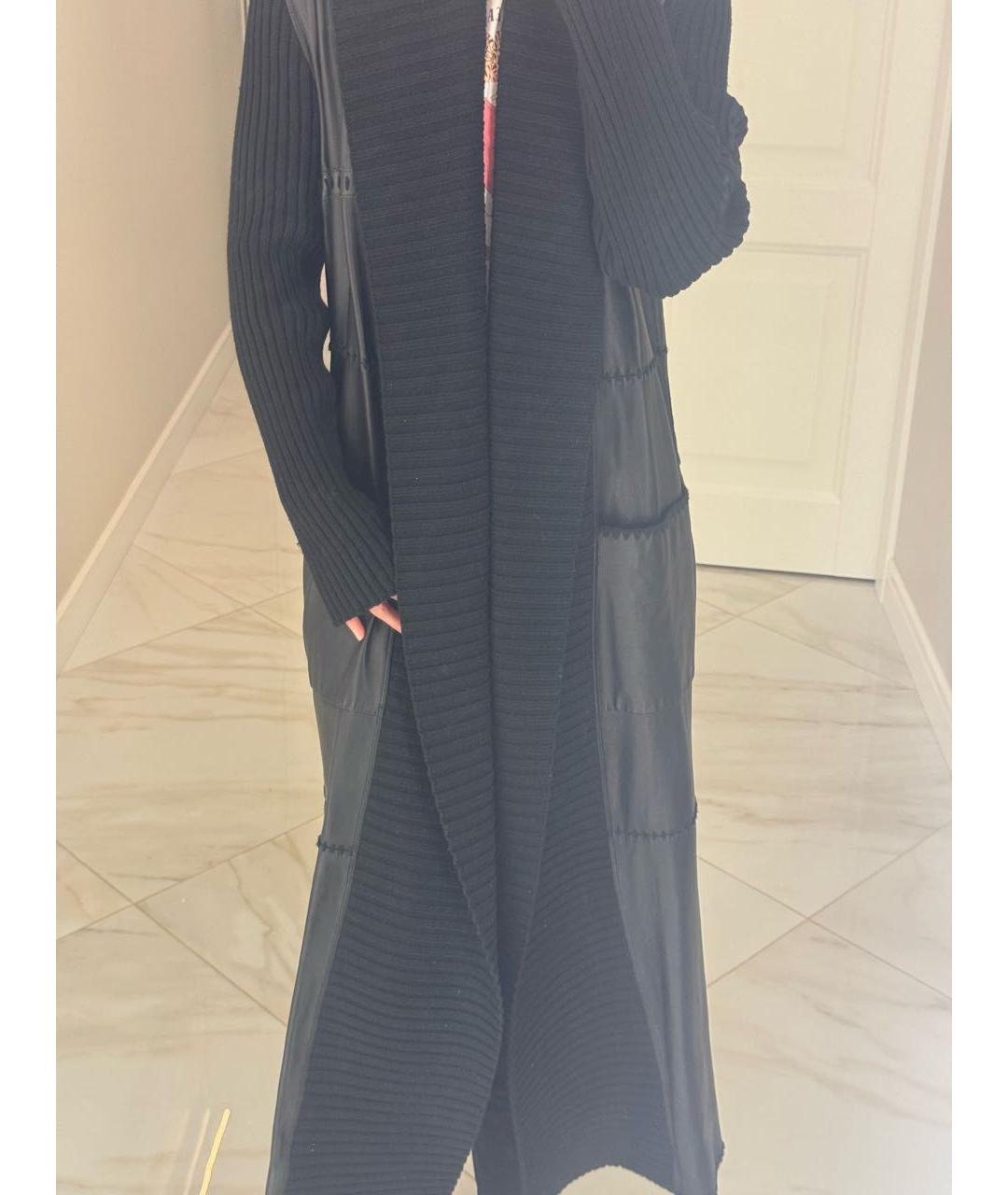 PACO RABANNE Черное кожаное пальто, фото 5