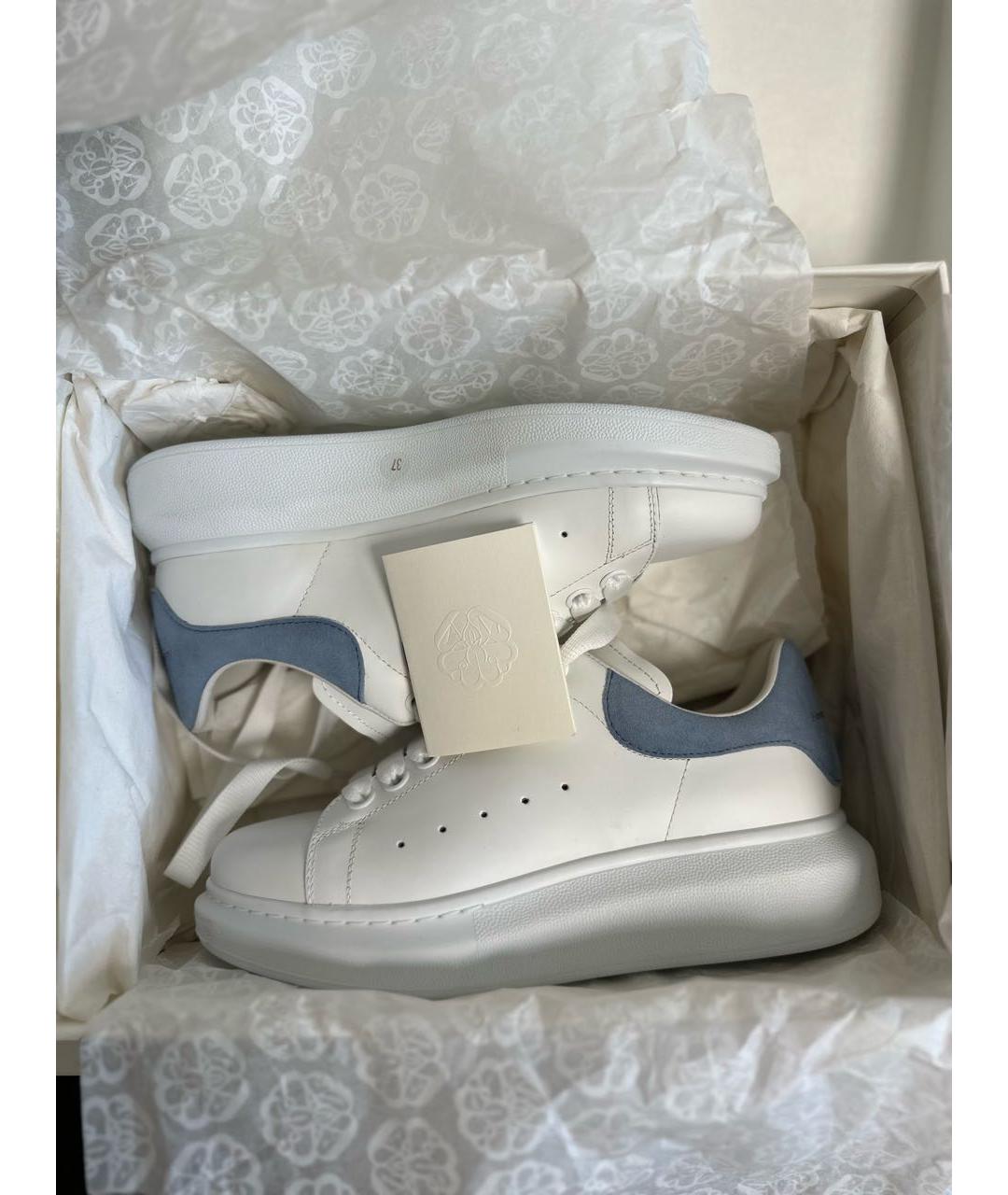 ALEXANDER MCQUEEN Белые кожаные кеды, фото 5