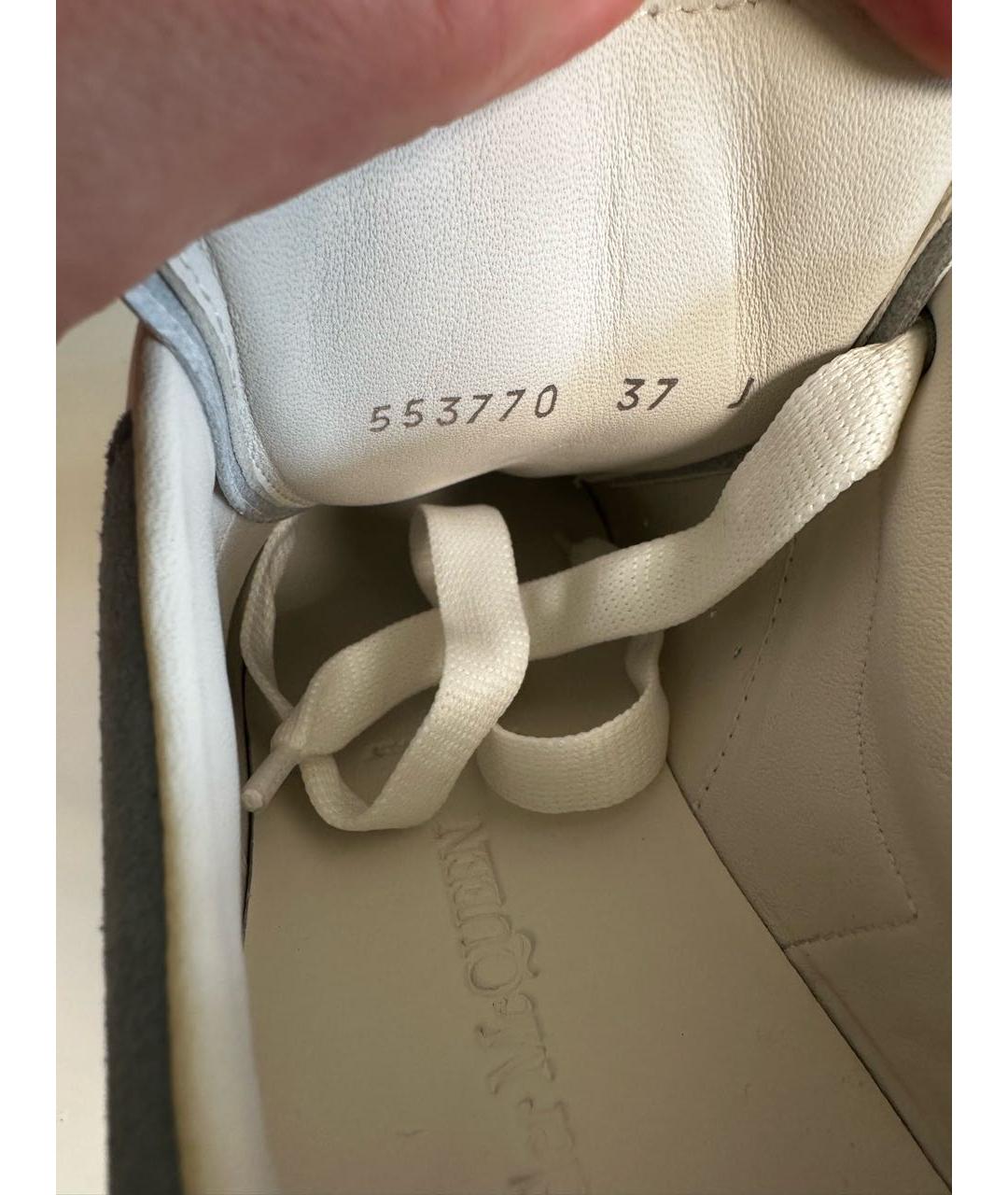 ALEXANDER MCQUEEN Белые кожаные кеды, фото 7