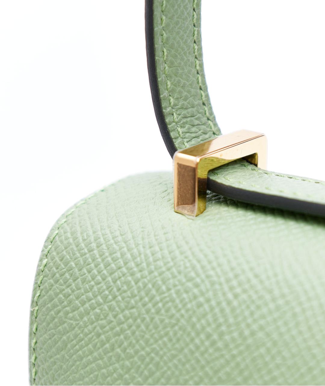 HERMES PRE-OWNED Зеленая кожаная сумка через плечо, фото 7