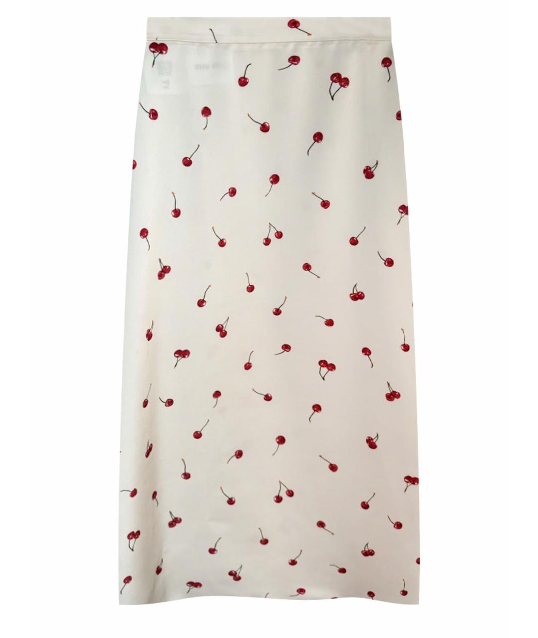 MIU MIU Бежевая полиэстеровая юбка миди, фото 1