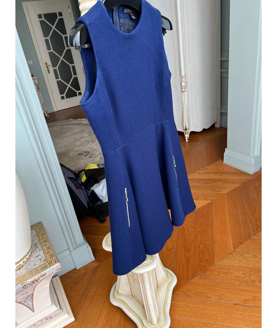 LOUIS VUITTON Синее шерстяное коктейльное платье, фото 8