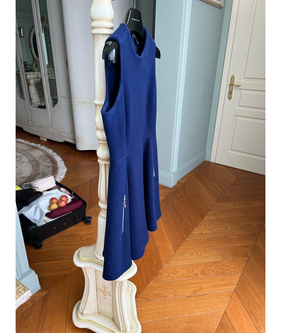 LOUIS VUITTON Синее шерстяное коктейльное платье, фото 3
