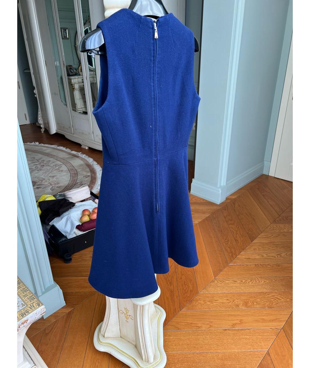 LOUIS VUITTON Синее шерстяное коктейльное платье, фото 6
