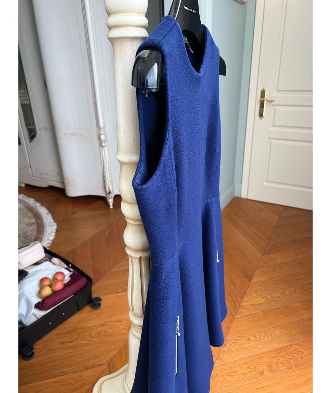 LOUIS VUITTON Синее шерстяное коктейльное платье, фото 7