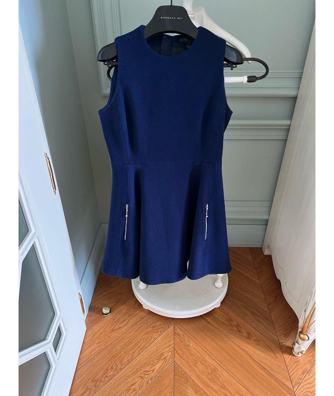 LOUIS VUITTON Синее шерстяное коктейльное платье, фото 9