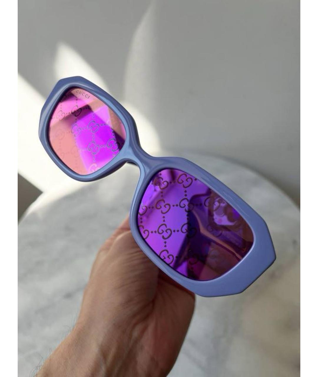 GUCCI Фиолетовые пластиковые солнцезащитные очки, фото 6