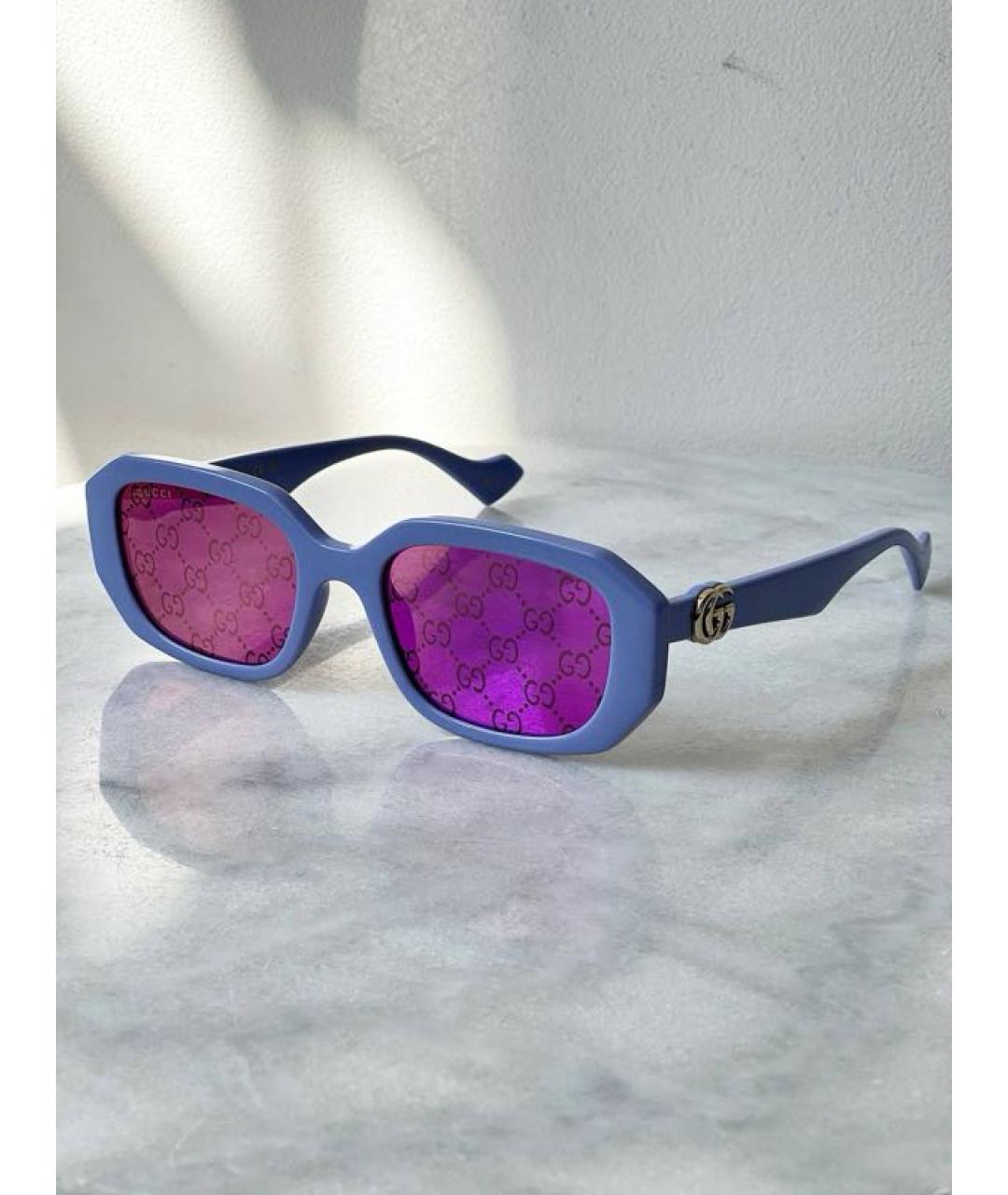 GUCCI Фиолетовые пластиковые солнцезащитные очки, фото 8