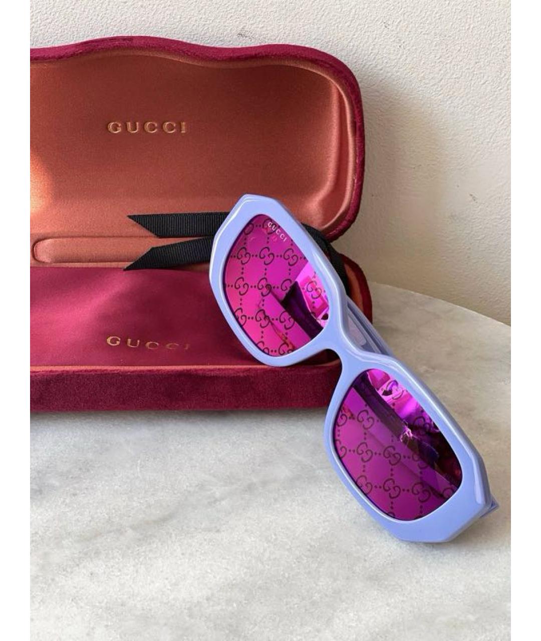 GUCCI Фиолетовые пластиковые солнцезащитные очки, фото 5