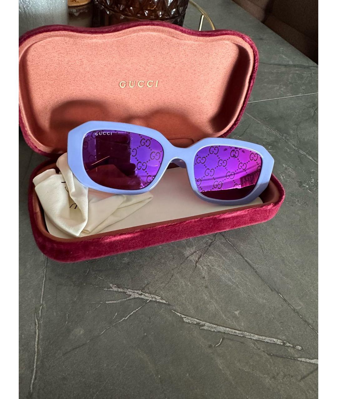 GUCCI Фиолетовые пластиковые солнцезащитные очки, фото 2