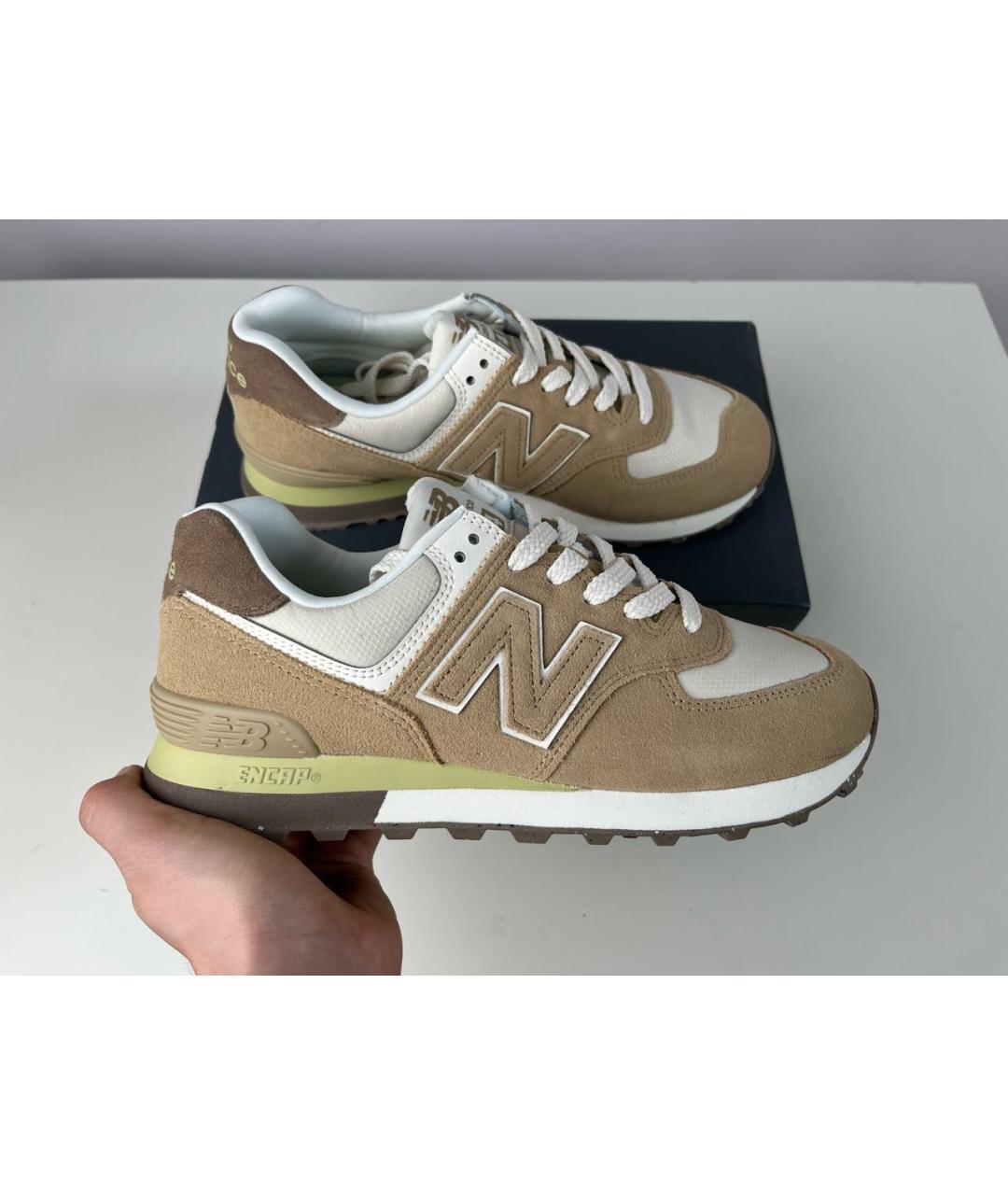 NEW BALANCE Бежевые замшевые кроссовки, фото 9