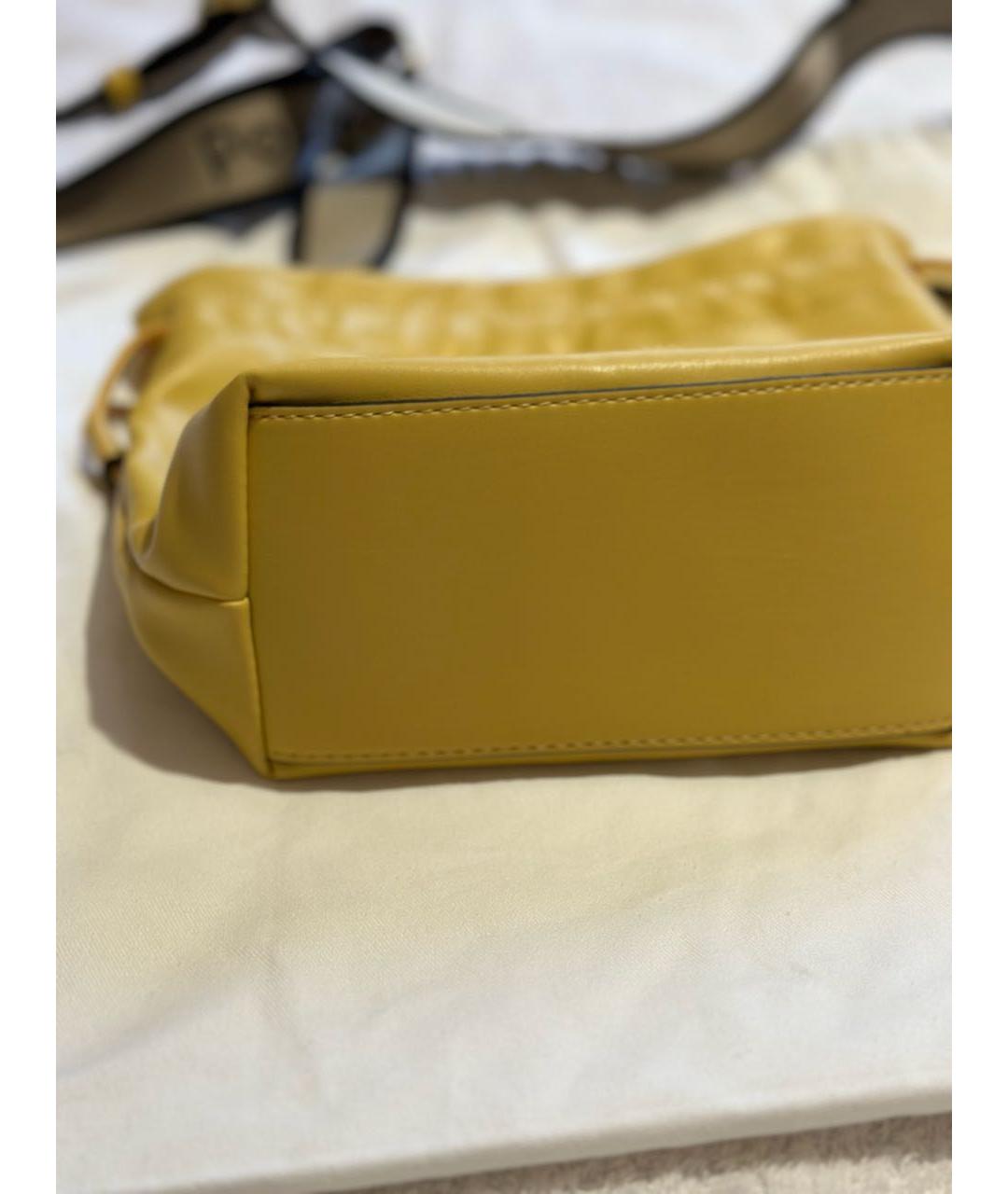 POLLINI Желтая сумка тоут из искусственной кожи, фото 2