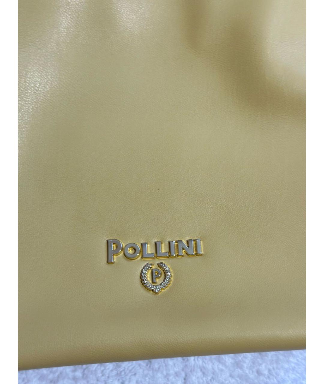POLLINI Желтая сумка тоут из искусственной кожи, фото 4