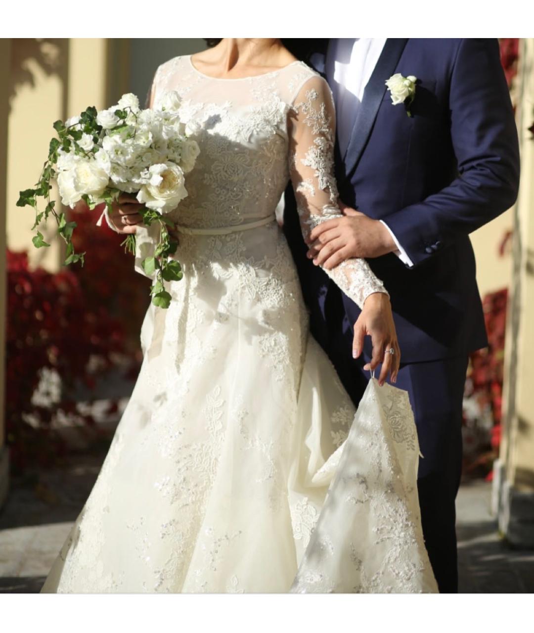 ELIE SAAB Белое кружевное свадебное платье, фото 4