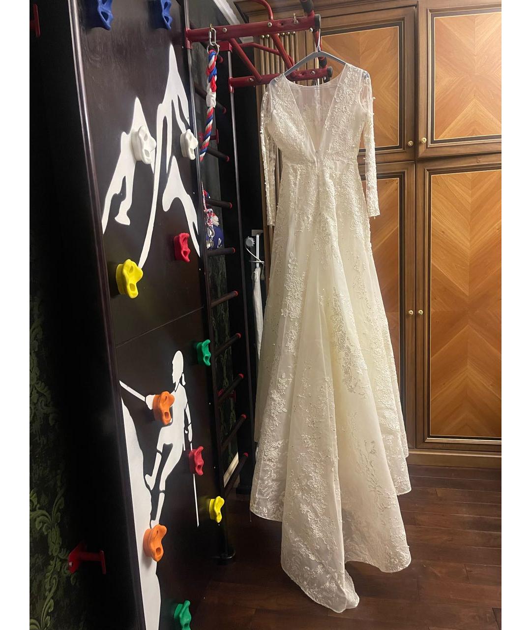 ELIE SAAB Белое кружевное свадебное платье, фото 5