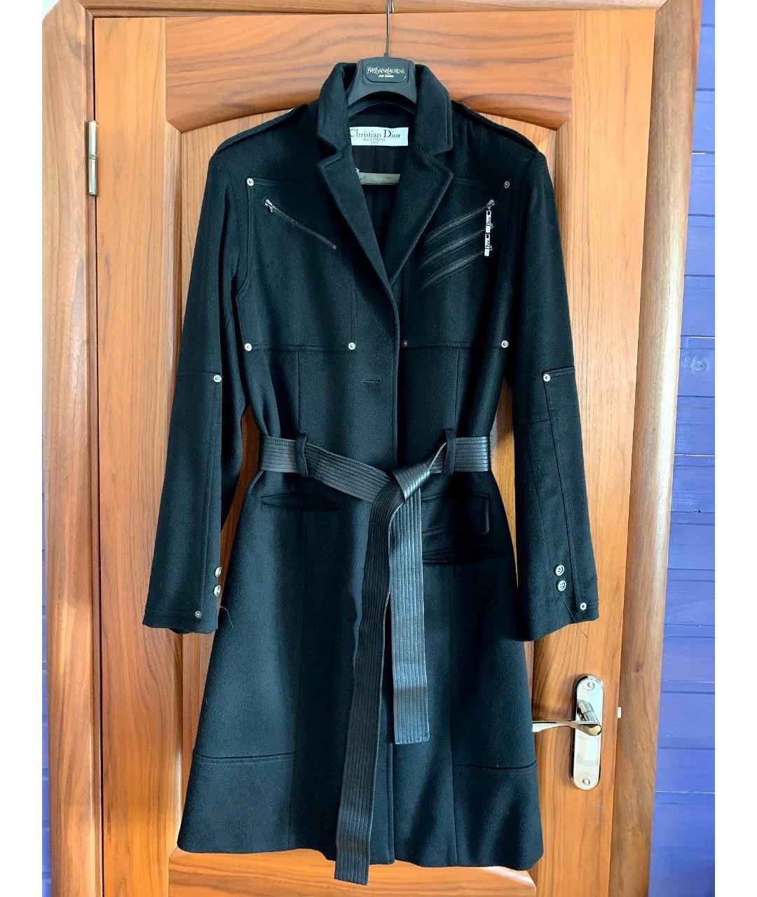 CHRISTIAN DIOR Черное кашемировое пальто, фото 9
