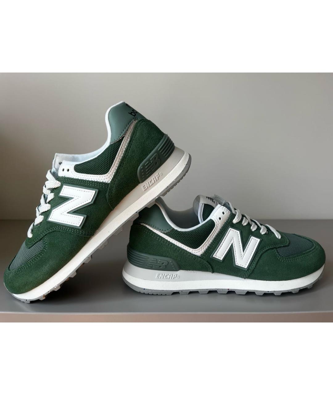 NEW BALANCE Зеленые замшевые кроссовки, фото 2