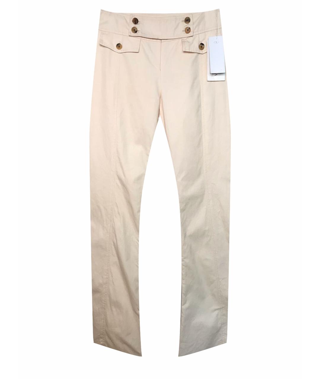 VALENTINO Бежевые хлопковые прямые брюки, фото 1
