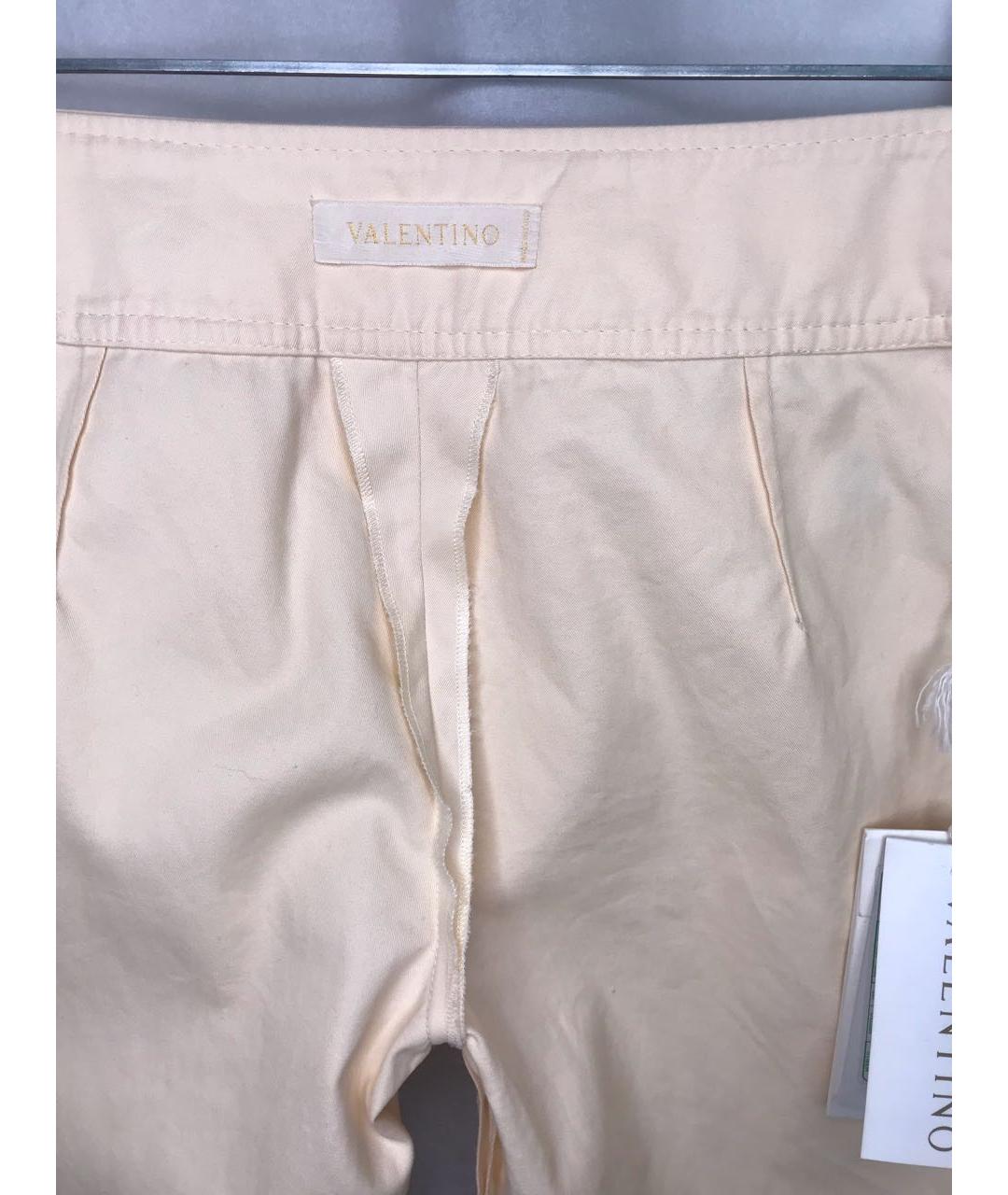 VALENTINO Бежевые хлопковые прямые брюки, фото 3