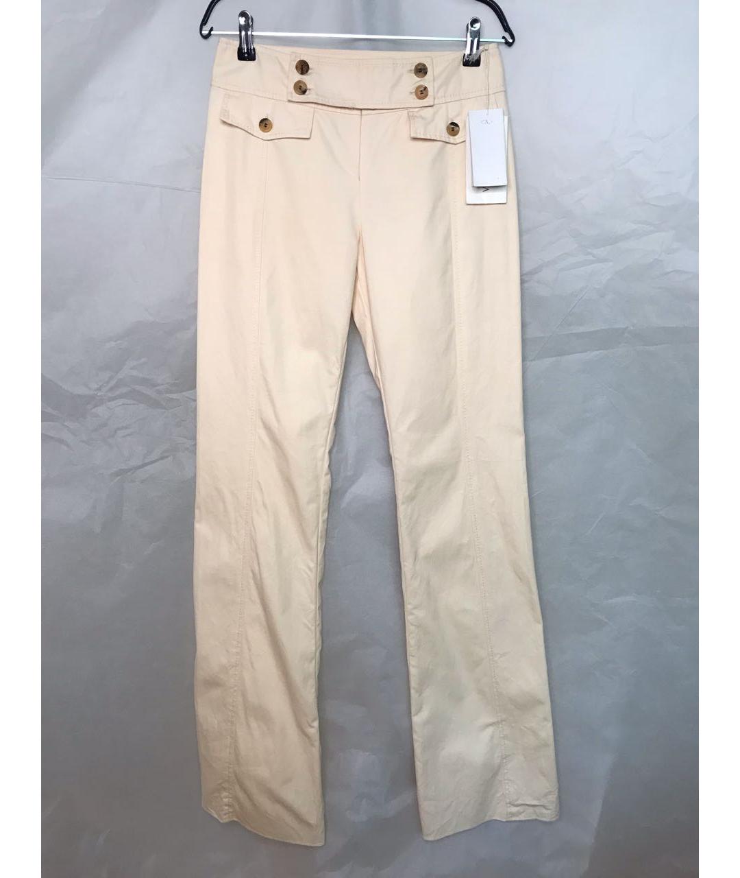 VALENTINO Бежевые хлопковые прямые брюки, фото 9