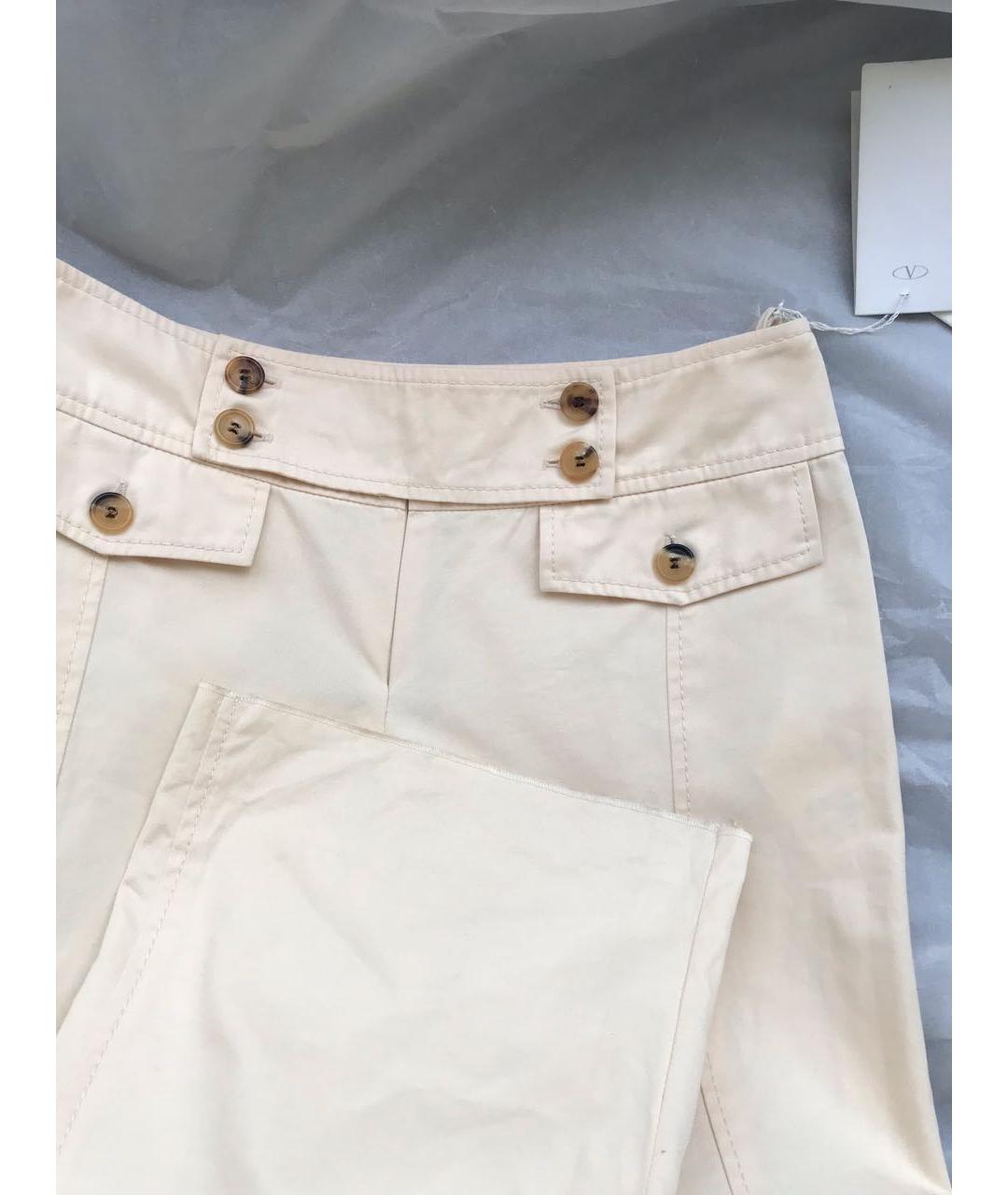 VALENTINO Бежевые хлопковые прямые брюки, фото 4
