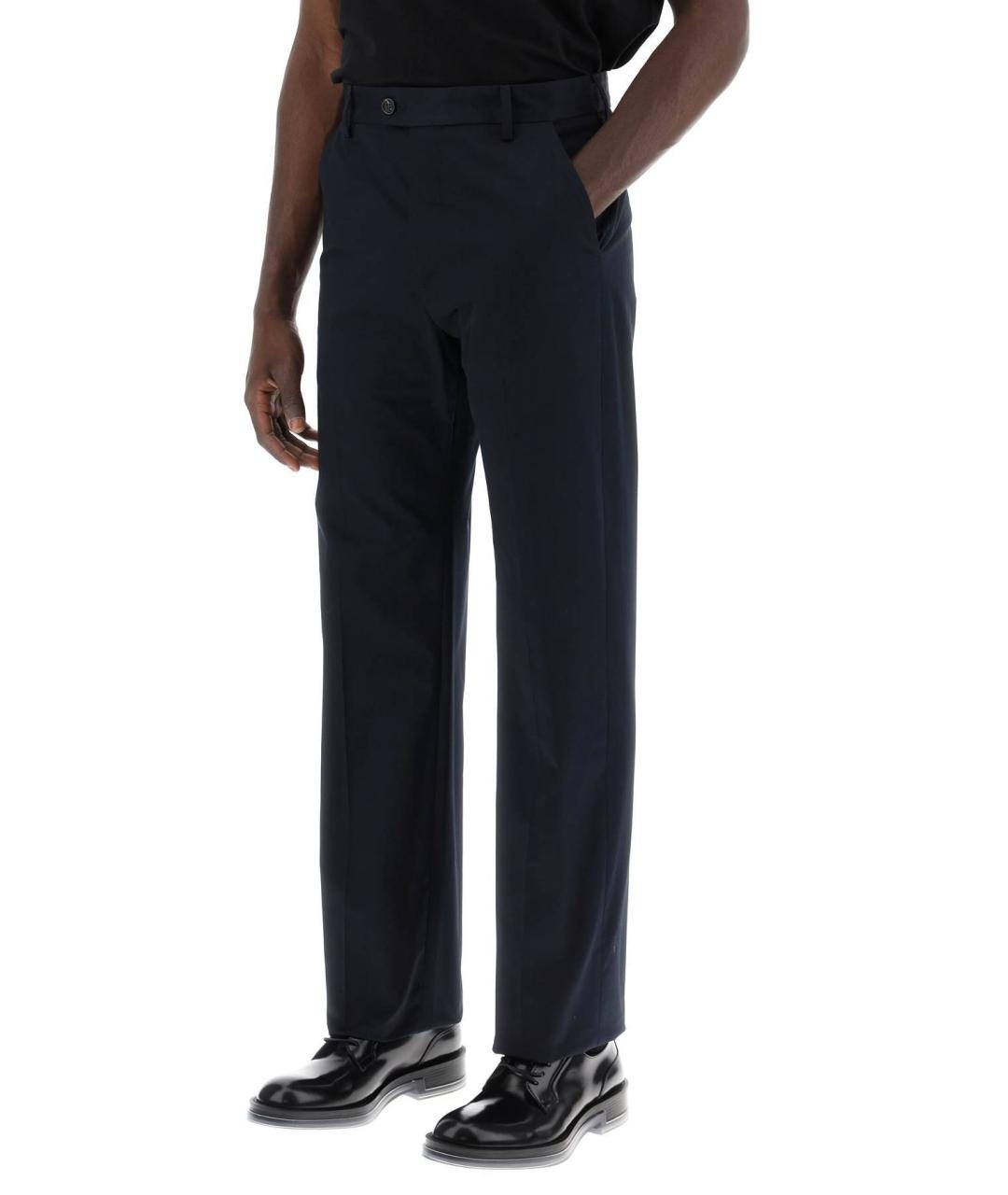 ALEXANDER MCQUEEN Темно-синие хлопковые повседневные брюки, фото 6