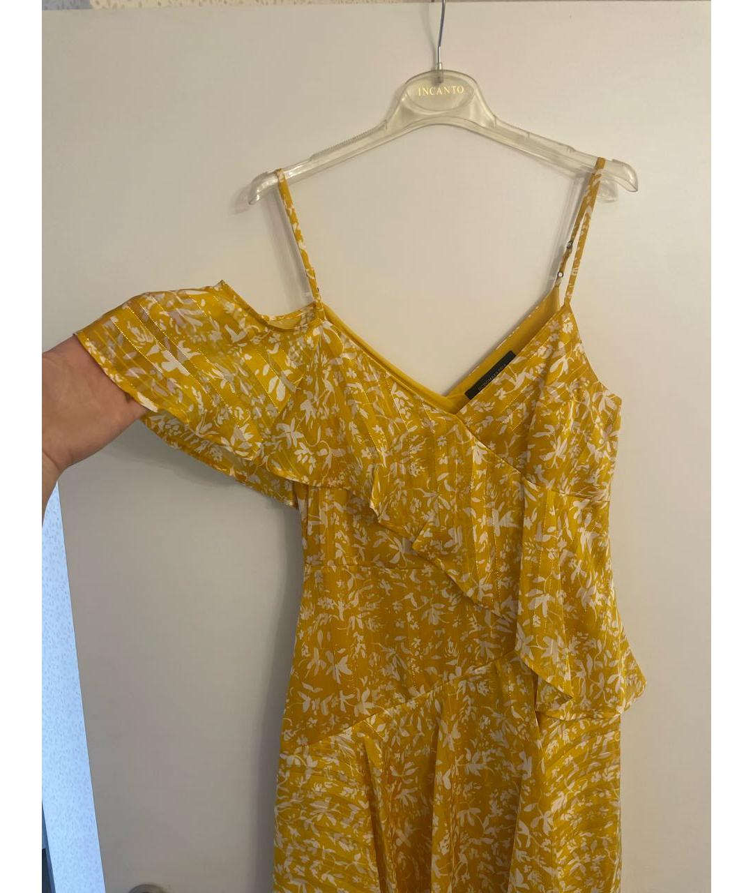 BCBG MAXAZRIA Желтое полиэстеровое коктейльное платье, фото 3