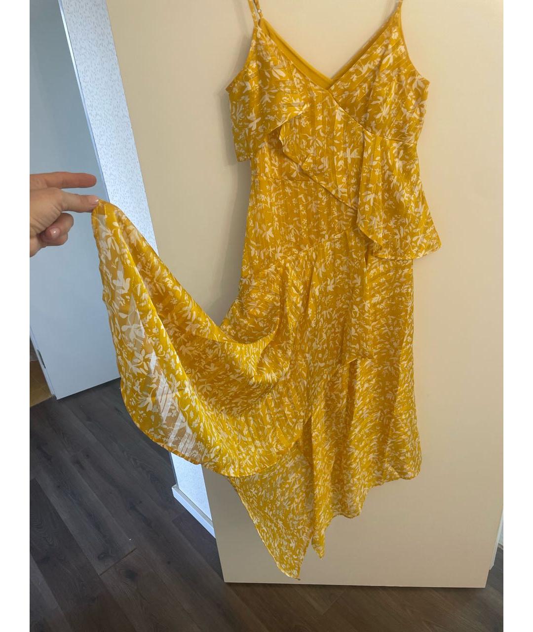 BCBG MAXAZRIA Желтое полиэстеровое коктейльное платье, фото 4