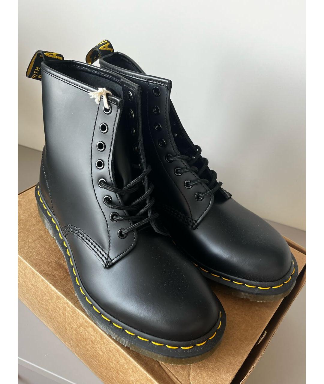 DR. MARTENS Черные кожаные высокие ботинки, фото 3