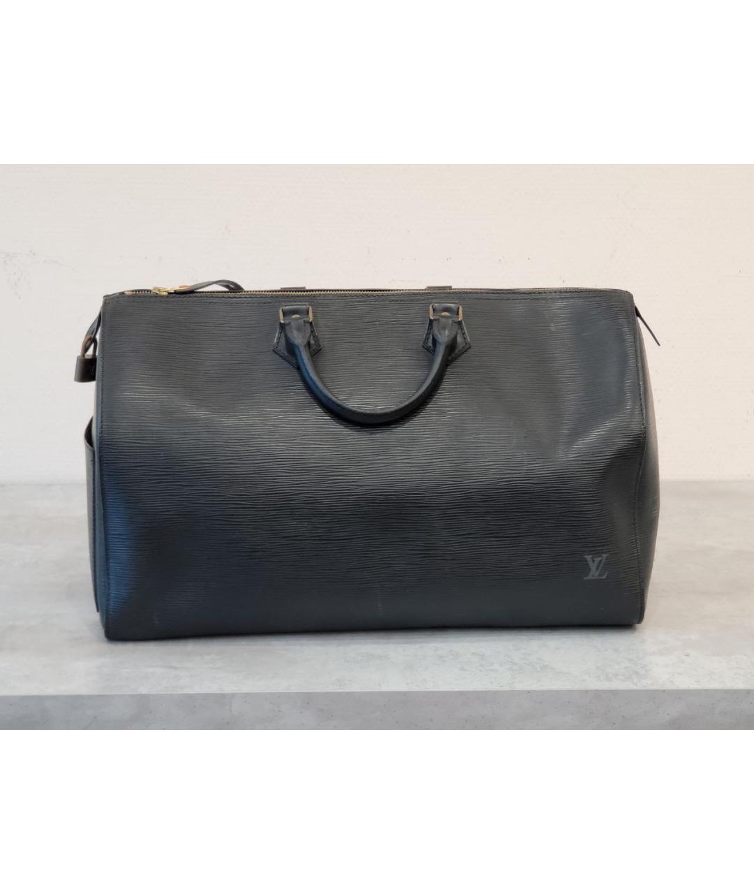 LOUIS VUITTON PRE-OWNED Черная кожаная дорожная/спортивная сумка, фото 9