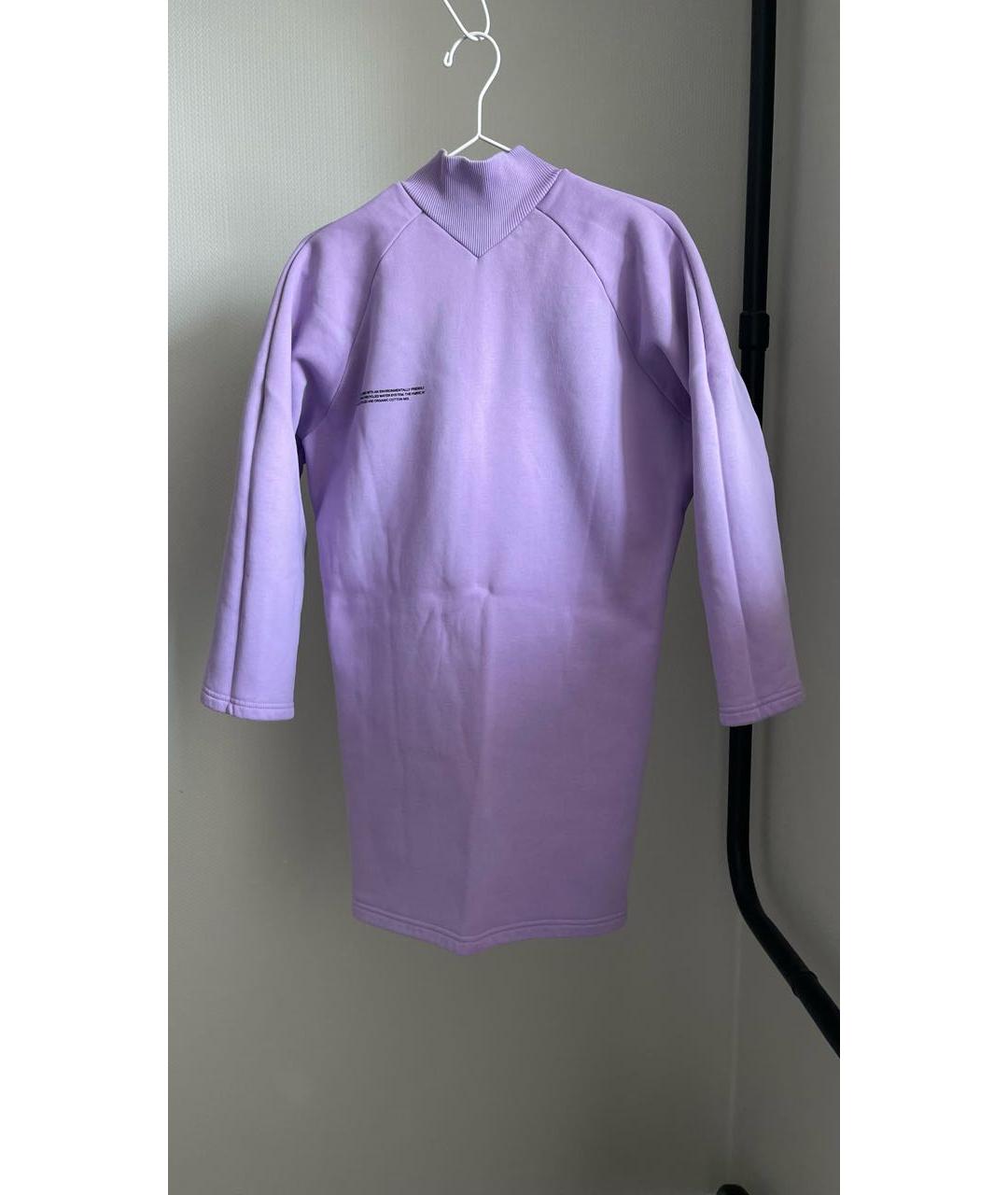 THE PANGAIA Фиолетовое хлопковое повседневное платье, фото 8