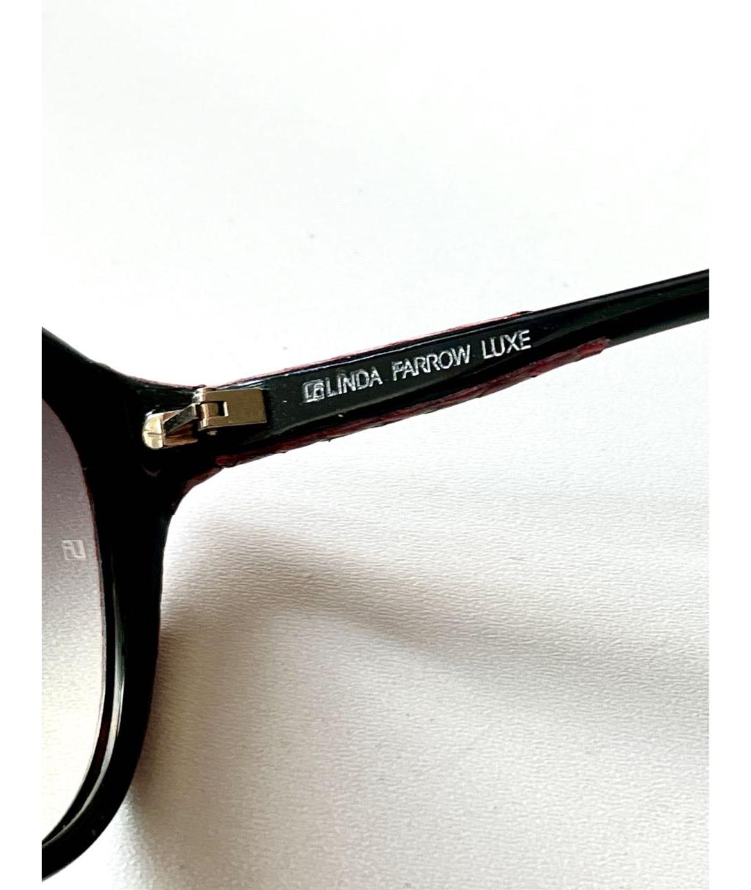 LINDA FARROW Красные деревянные солнцезащитные очки, фото 4