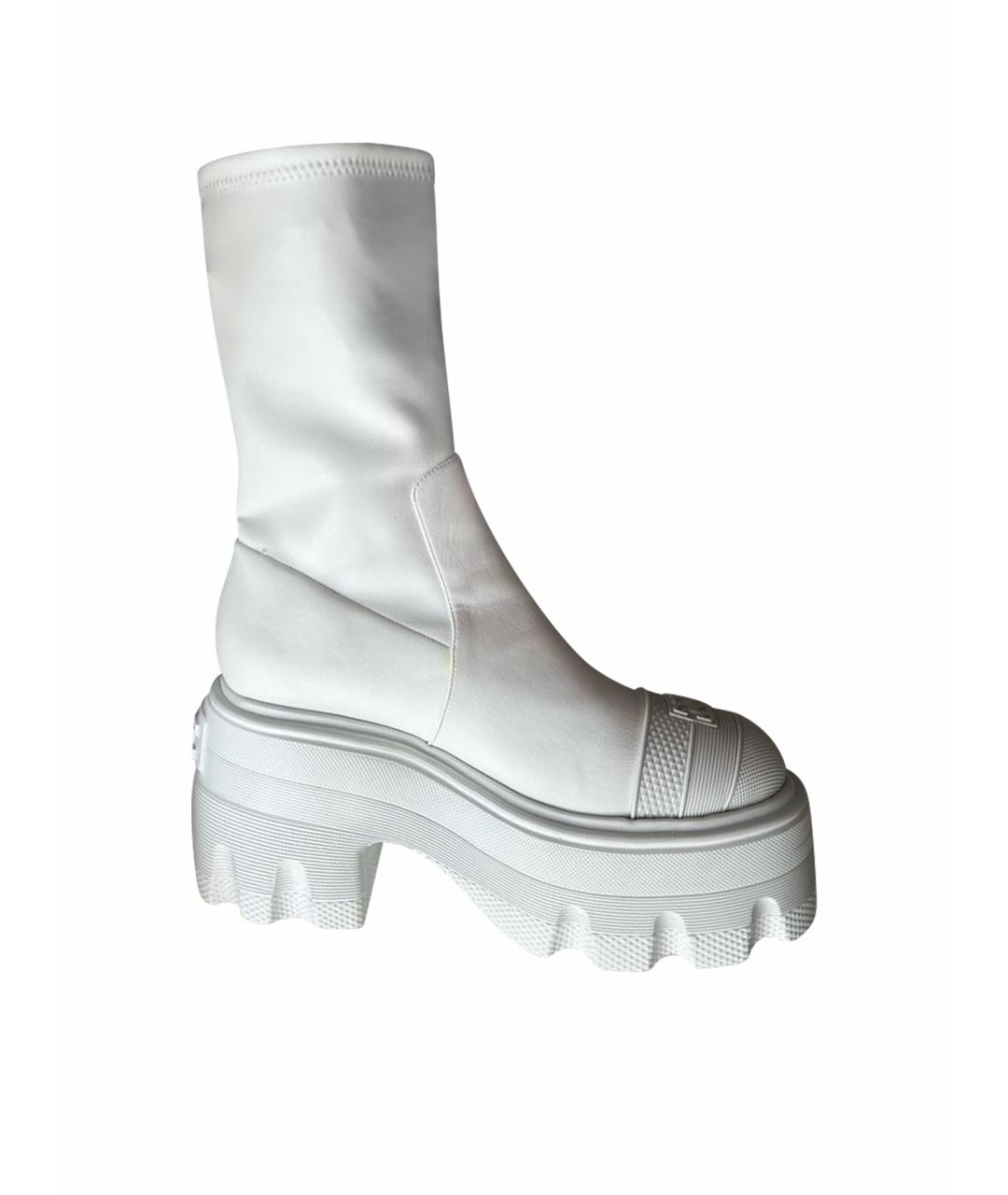 CASADEI Белые кожаные ботинки, фото 1