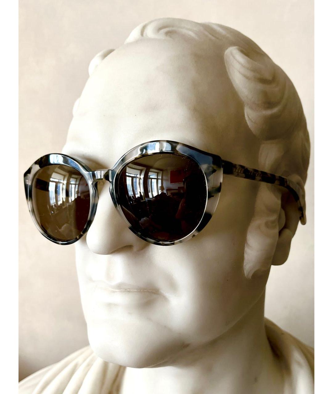 BOTTEGA VENETA Коричневые пластиковые солнцезащитные очки, фото 7