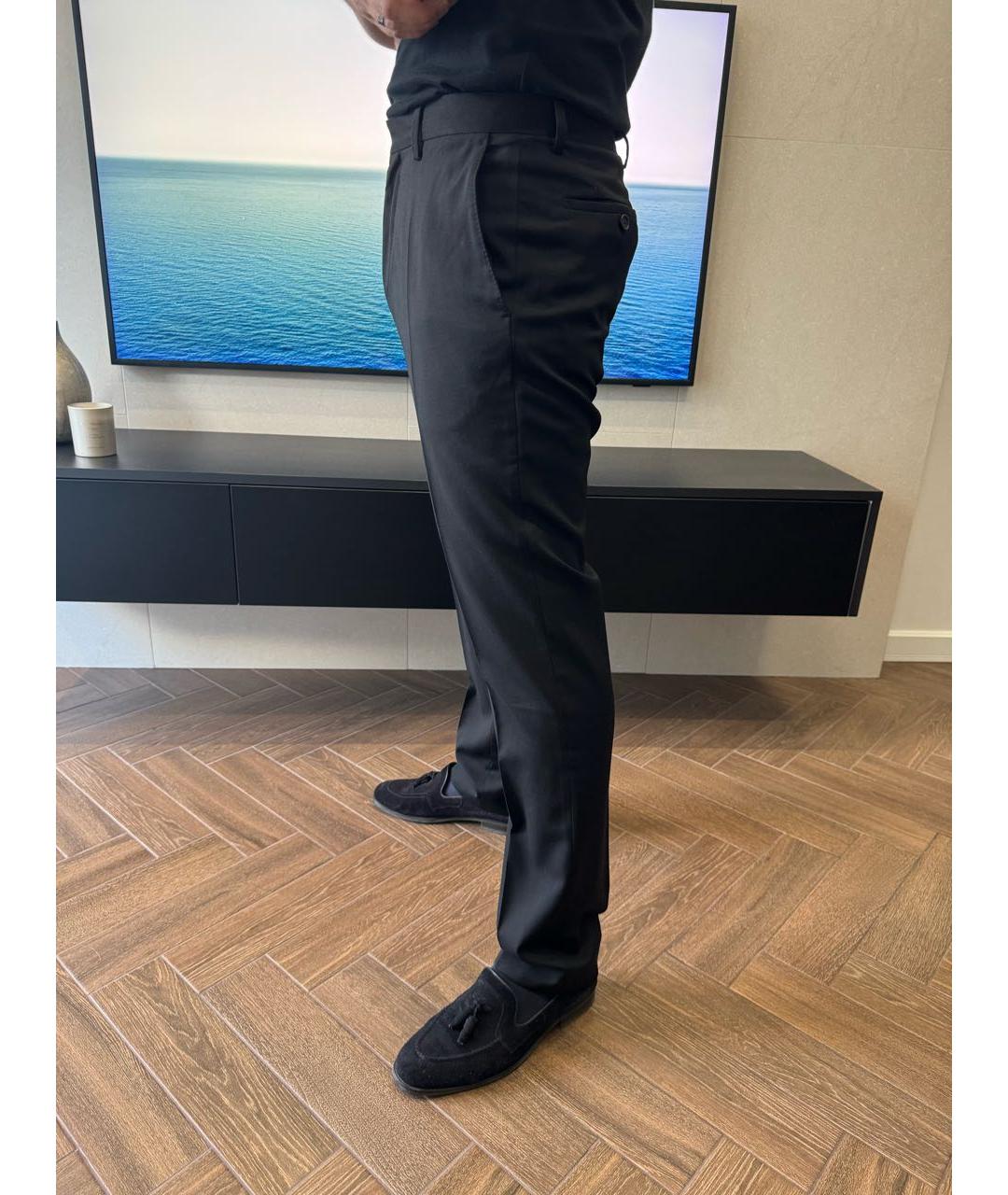 BURBERRY Черные шерстяные классические брюки, фото 7